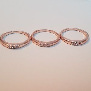 Rose gold midi ring trio